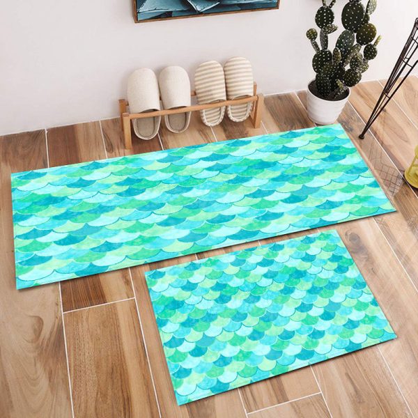 Fish Scale Kitchen Rug Set