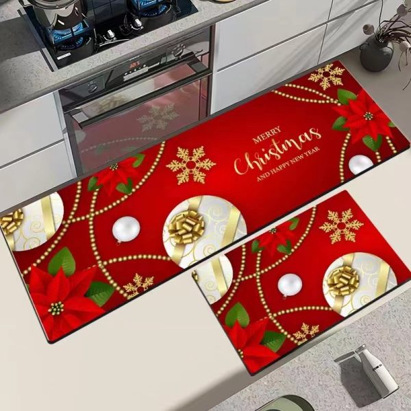 Christmas Kitchen Rug Mat Set