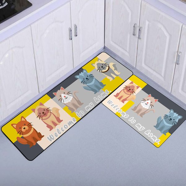 Cats Decorative Kitchen Rugs Set