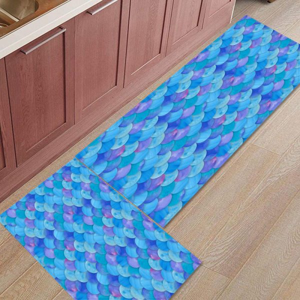 Fish Scale Kitchen Rug Set