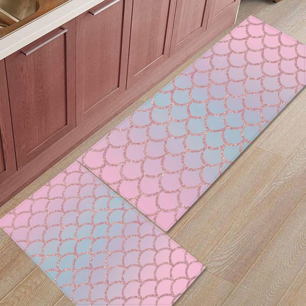 Fish Scale Kitchen Rug Set