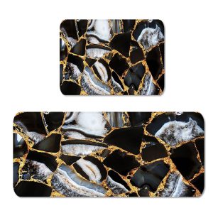 Gold Crack Pattern Kitchen Mats Kitchen Rugs