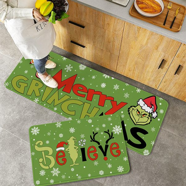 Merry Grinchmas Kitchen Rugs and Mats