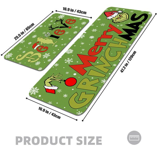 Merry Grinchmas Kitchen Rugs and Mats