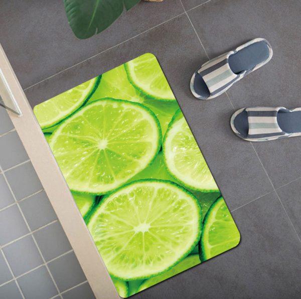 Green Lemon Kitchen Rugs Mats