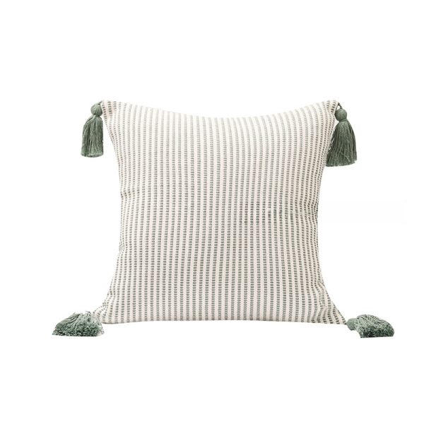 Mint Green Pillow Cover - Exotic Fringe Trim