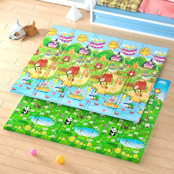 Double-sided thickened foldable waterproof and odorless baby crawling mat