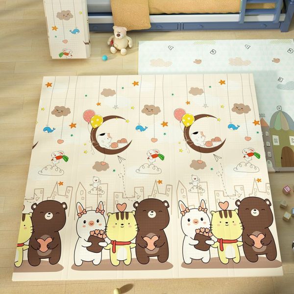 Cartoon bear soft and comfortable thick elastic baby crawling mat