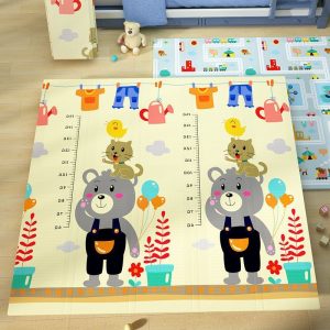 Cartoon bear soft and comfortable thick elastic baby crawling mat