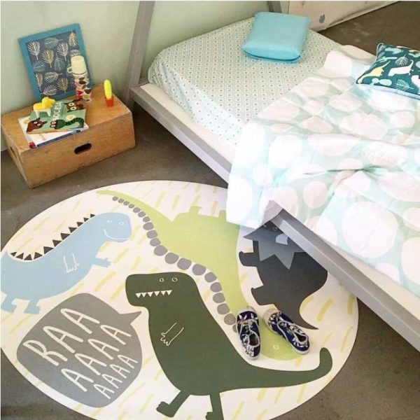 Dinosaur shape round baby crawling mat