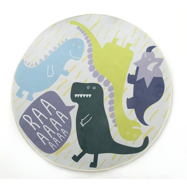 Dinosaur shape round baby crawling mat