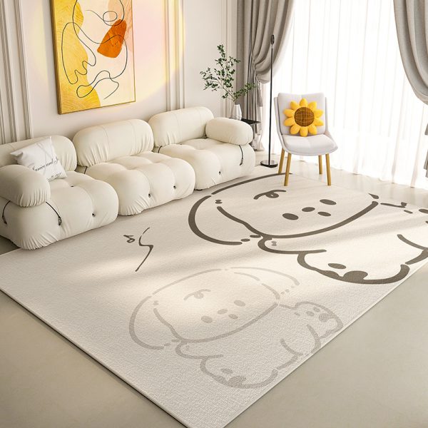 Cartoon line small animal kid's rug with short pile and comfortable