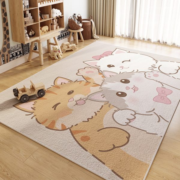 World map pattern non-slip absorbent children's rug