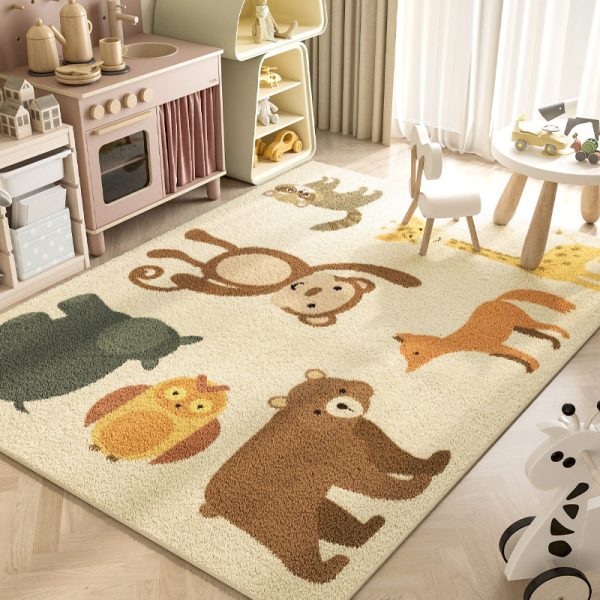 World map pattern non-slip absorbent children's rug