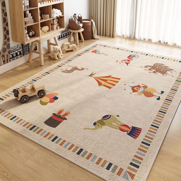 World map pattern non-slip absorbent children's rug