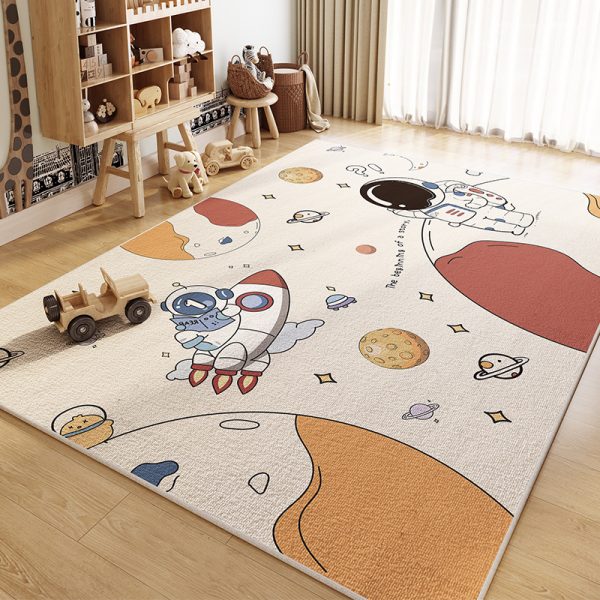 World map pattern non-slip absorbent children's rug