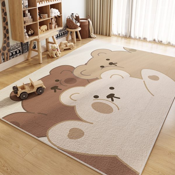 World map pattern non-slip absorbent children's rug