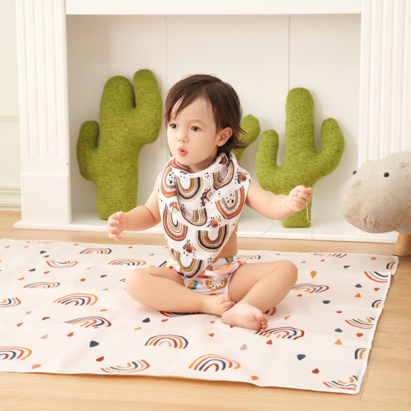 Anti-dirty waterproof non-slip children's high chair mat children's rug