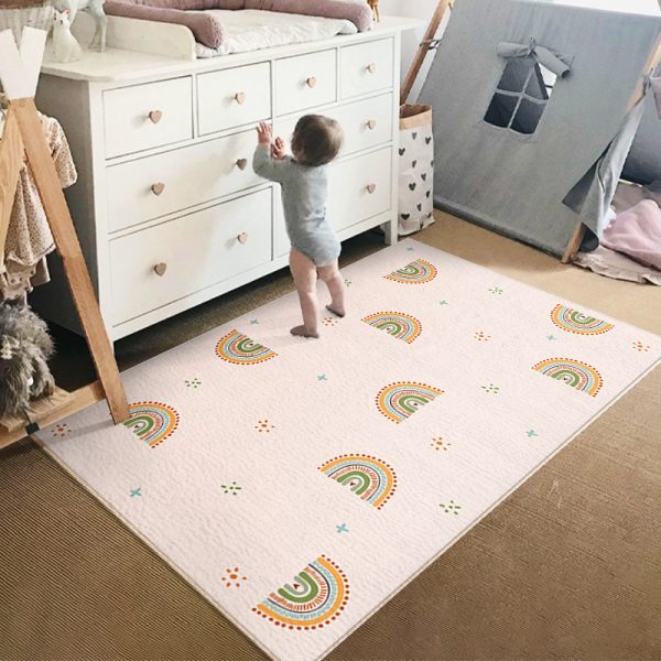 Soft cartoon imitation cashmere crawling mat for toddlers