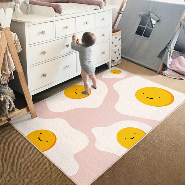 Soft cartoon imitation cashmere crawling mat for toddlers