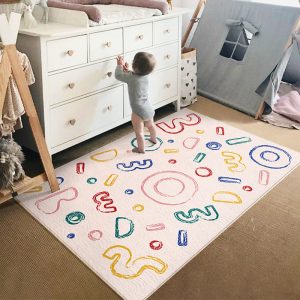 Soft cartoon imitation cashmere crawling mat for toddlers