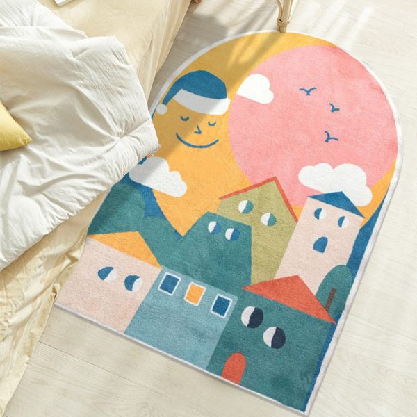 Children's room cute cartoon imitation cashmere soft anti-fall carpet