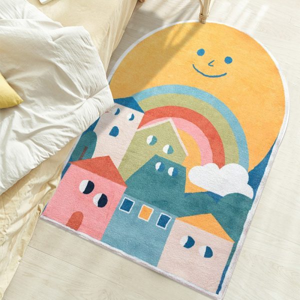 Children's room cute cartoon imitation cashmere soft anti-fall carpet