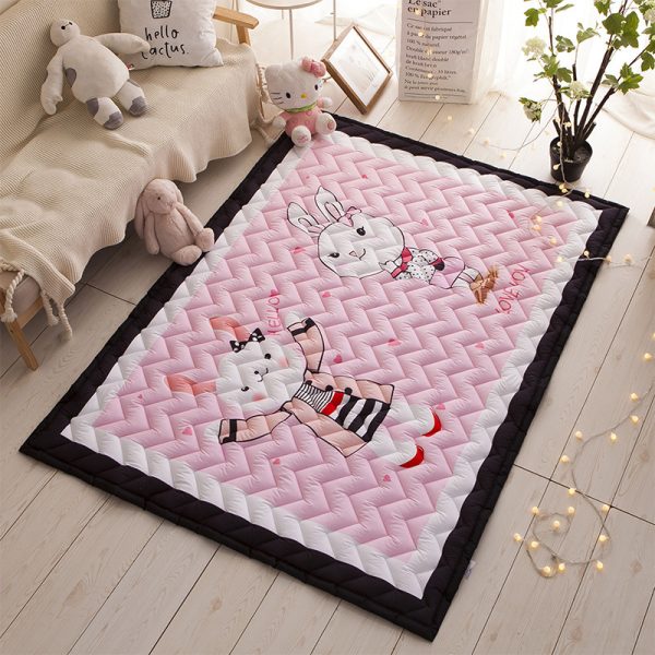 INS Nordic style cotton thickened parent-child quilted floor mat non-slip carpet