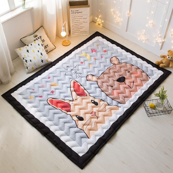 INS Nordic style cotton thickened parent-child quilted floor mat non-slip carpet