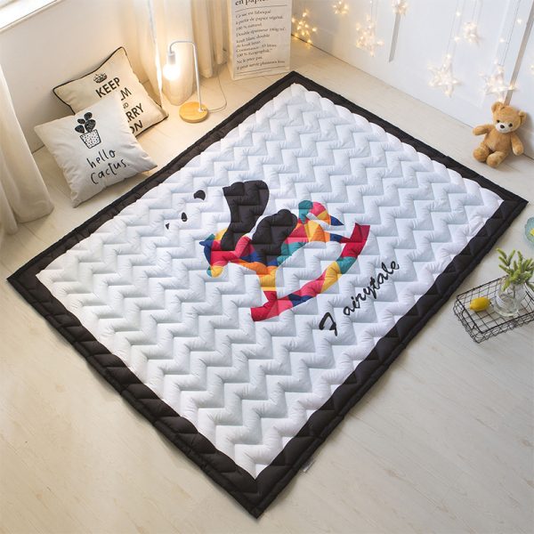 INS Nordic style cotton thickened parent-child quilted floor mat non-slip carpet