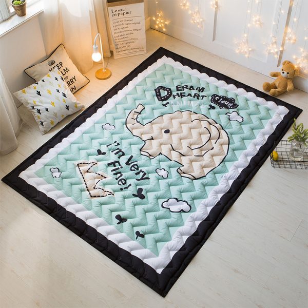 INS Nordic style cotton thickened parent-child quilted floor mat non-slip carpet