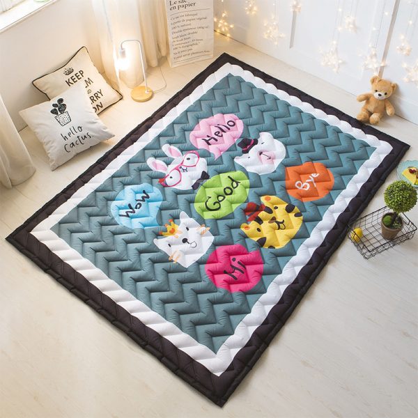 INS Nordic style cotton thickened parent-child quilted floor mat non-slip carpet