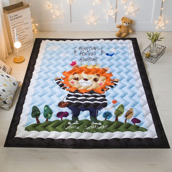 INS Nordic style cotton thickened parent-child quilted floor mat non-slip carpet