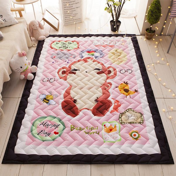 INS Nordic style cotton thickened parent-child quilted floor mat non-slip carpet