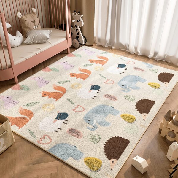 Cartoon animal skin-friendly thick warm special carpet for children's room