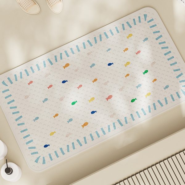 Ocean wave small fish summer shower mat for children