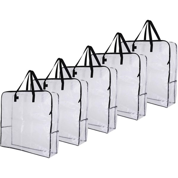 5 Pack Over-Sized Clear Organizer Storage Bag