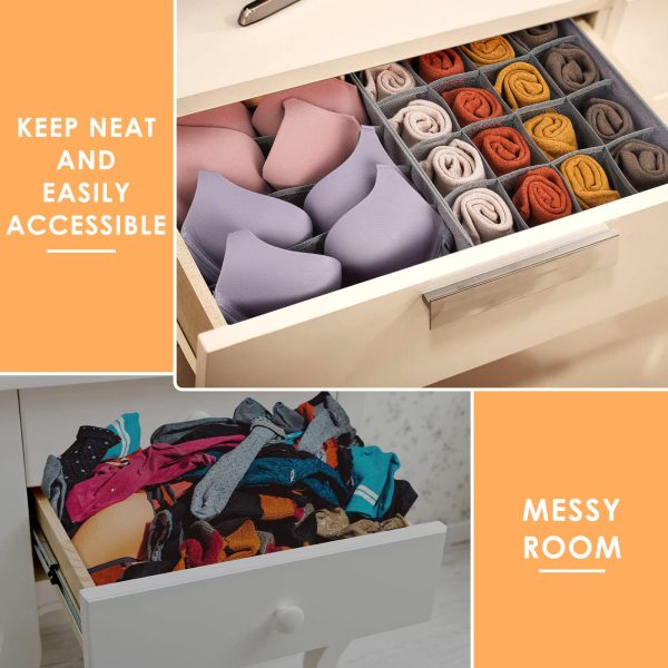 3 Pack Sock Underwear Organizer Dividers Storage Boxes