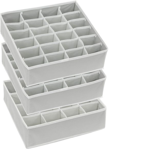 3 Pack Simple Houseware Closet Drawer Organizer Storage Boxes