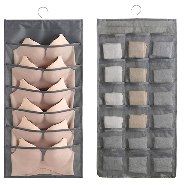 24 Pockets Closet Hanging Bra Organizer Rotating Metal Storage Hanger