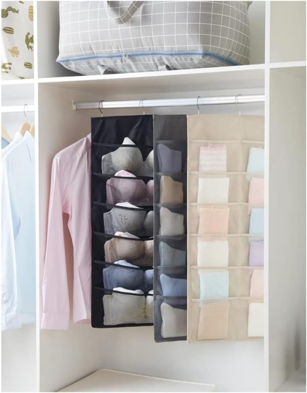 24 Pockets Closet Hanging Bra Organizer Rotating Metal Storage Hanger