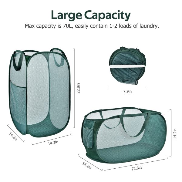 2 Pack Large Mesh Laundry Hamper