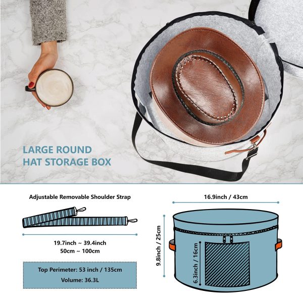 Large Round Foldable Dustproof Cowboy Hat Storage Box