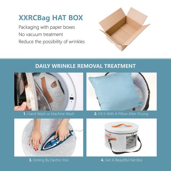 Large Round Foldable Dustproof Cowboy Hat Storage Box