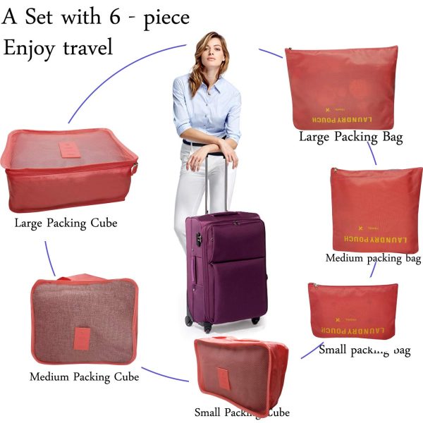 6 Set Travel Organizer Luggage Compression Storage Bags