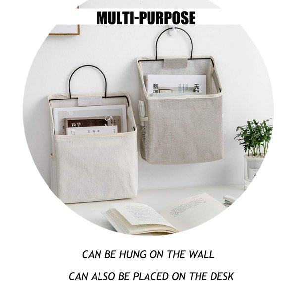 2 Pack Wall-Hanging Storage Basket Bag