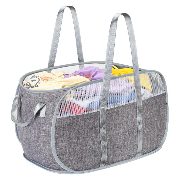 Mesh Collapsible Pop Up Laundry Basket Storage Bag