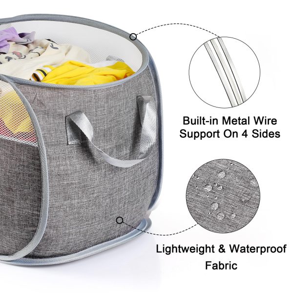 Mesh Collapsible Pop Up Laundry Basket Storage Bag