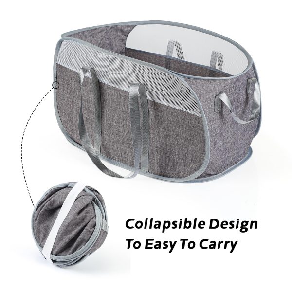 Mesh Collapsible Pop Up Laundry Basket Storage Bag