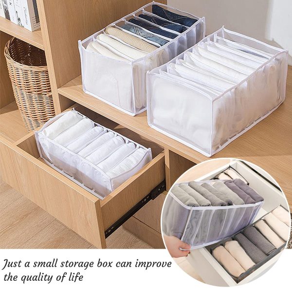 2 Pack Clothes Organizer 7 Grids Drawers Storage Box